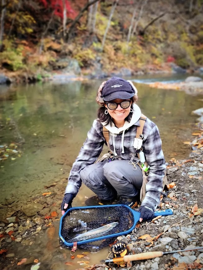 フライフィッシングを始めて2日目♀